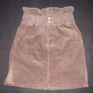 Corduroy Mini Skirt with Pockets